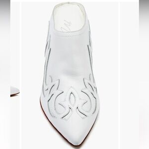 Matisse Marcell white leather western stiletto mule